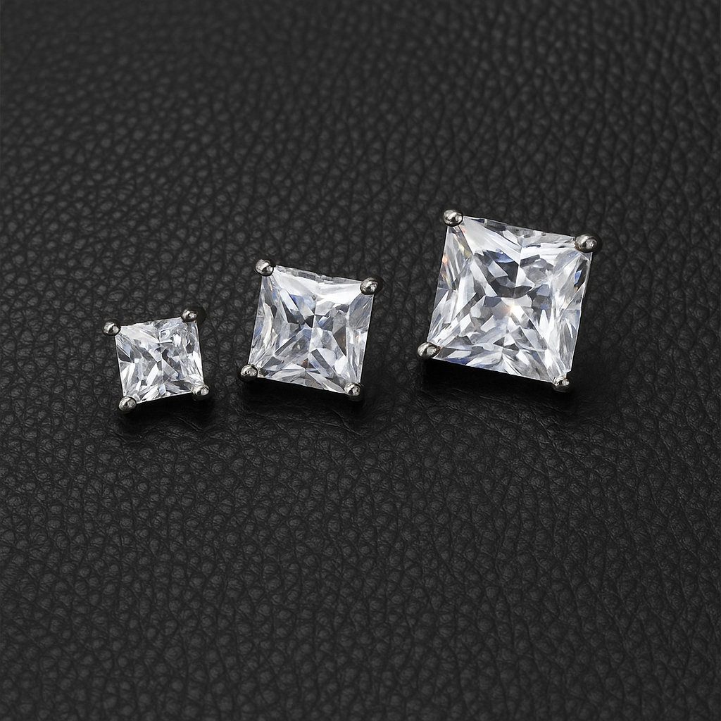Square Stud Earrings - JewelsBySeraph