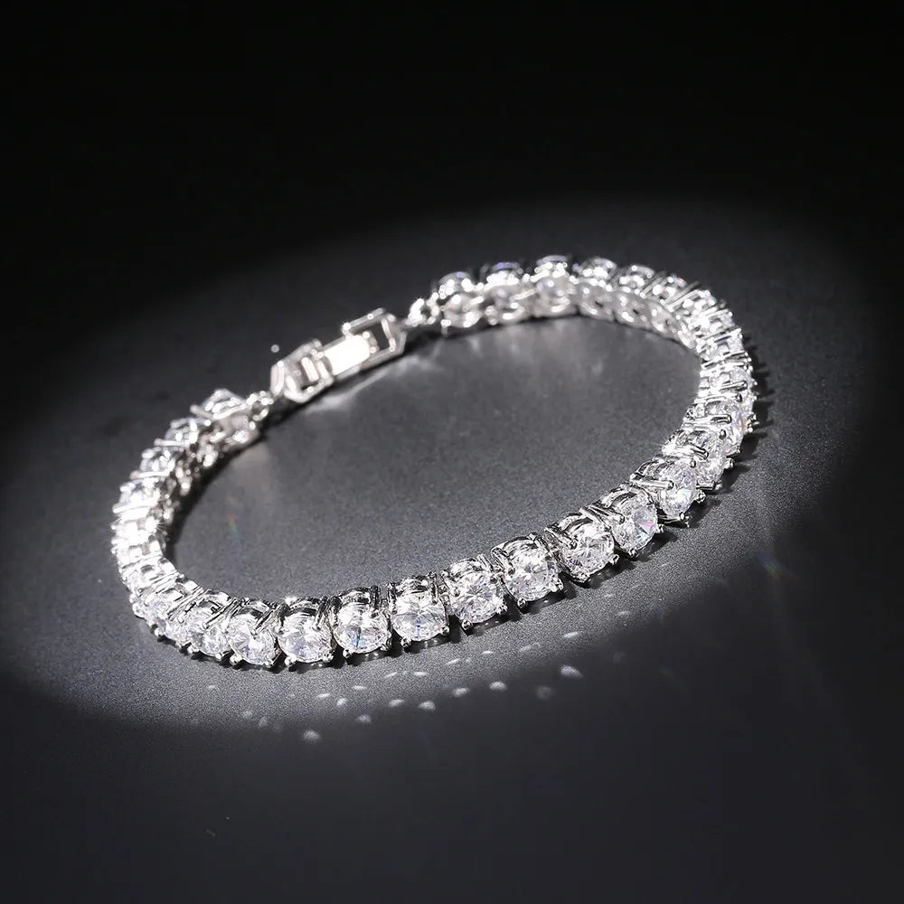 5Mm Hip Hop Tennis Chain Bracelets Bling Gold Plated Men Women Party Jewelry Gift