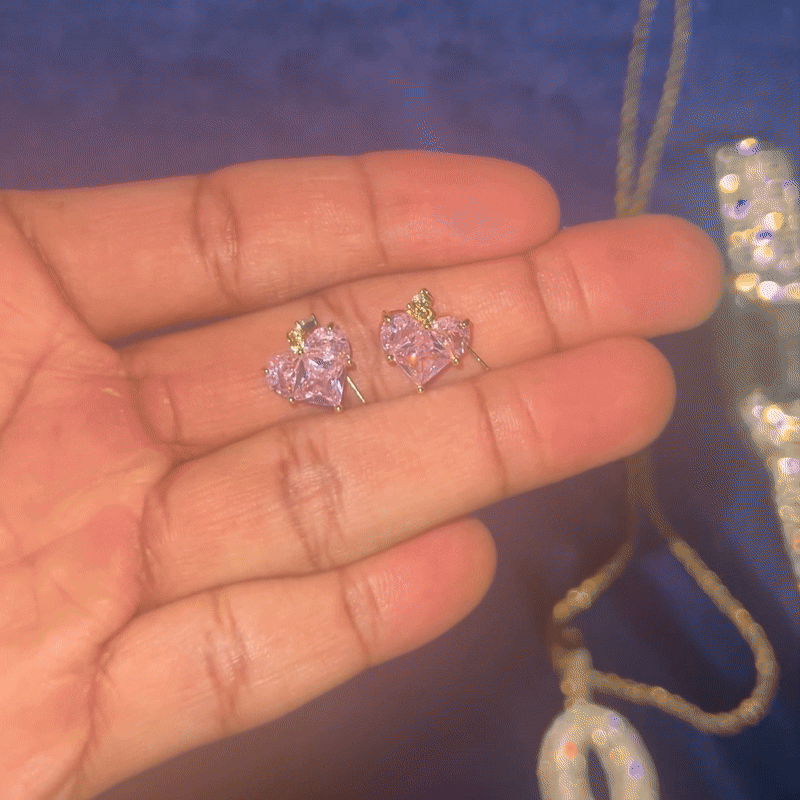 Pink Heart Earrings - JewelsBySeraph