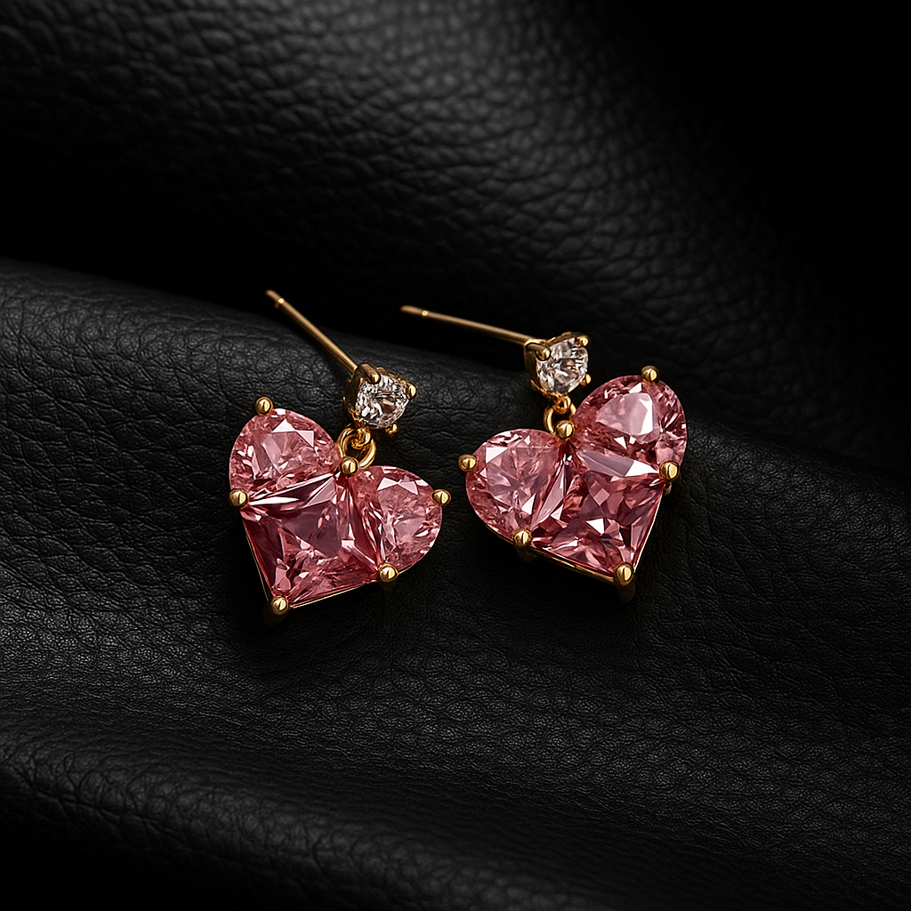 Pink Heart Earrings