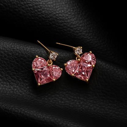 Pink Heart Earrings