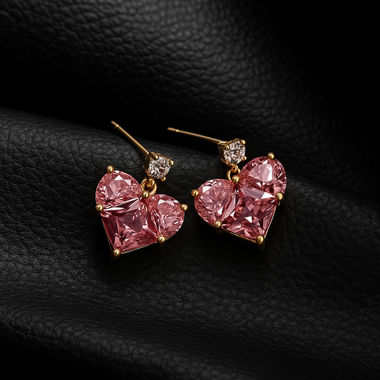 Pink Heart Earrings