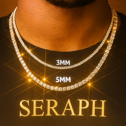 Necklace with a continuous line of round stones forming a sparkling chain.