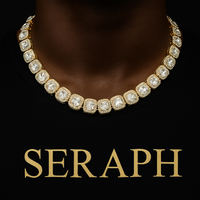 Necklace of cushion‑cut stones forming a continuous tennis chain.