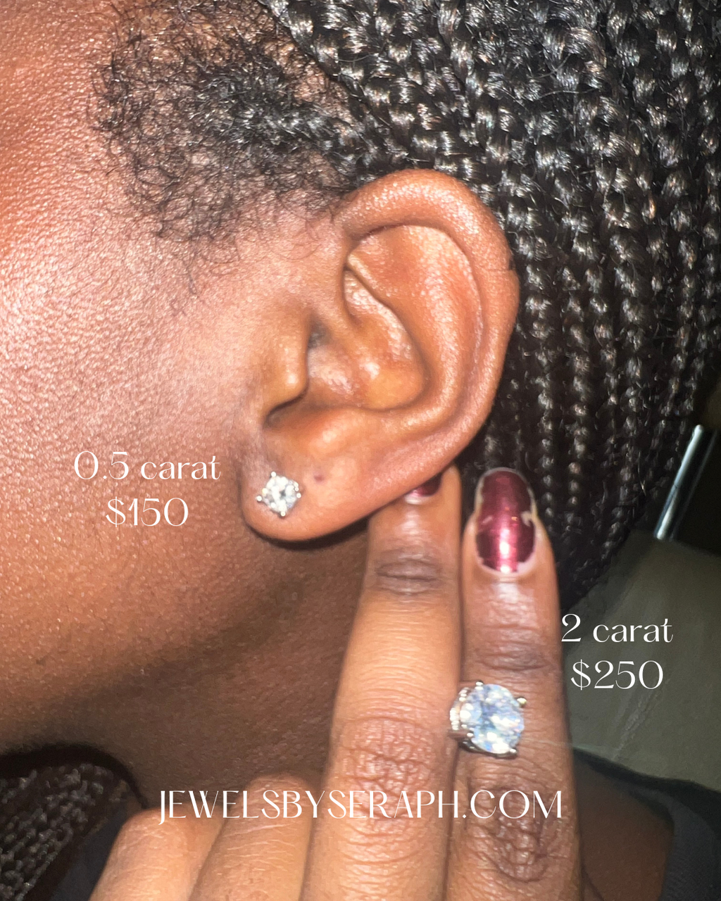 Moissanite & Silver Earrings 5mm