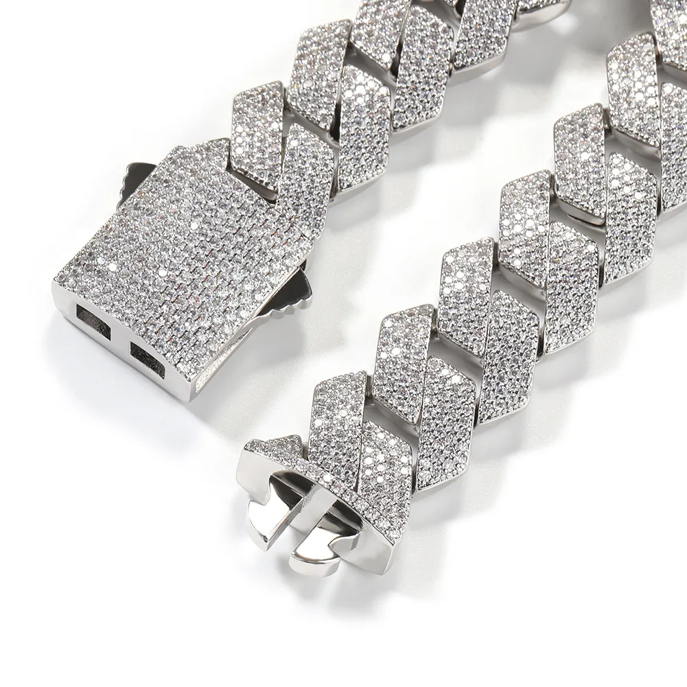 Moissanite + 925 Cuban Link Chain (Prong Style)