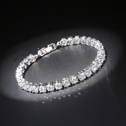 5Mm Hip Hop Tennis Chain Bracelets Bling Gold Plated Men Women Party Jewelry Gift