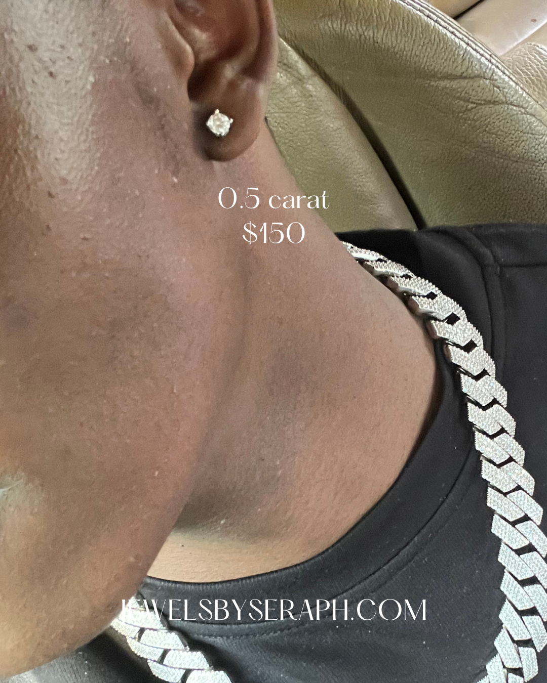 Moissanite & Silver Earrings 5mm