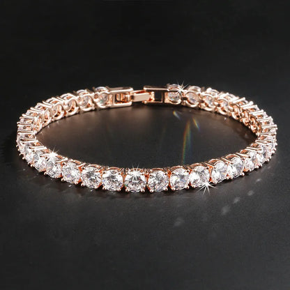 5Mm Hip Hop Tennis Chain Bracelets Bling Gold Plated Men Women Party Jewelry Gift