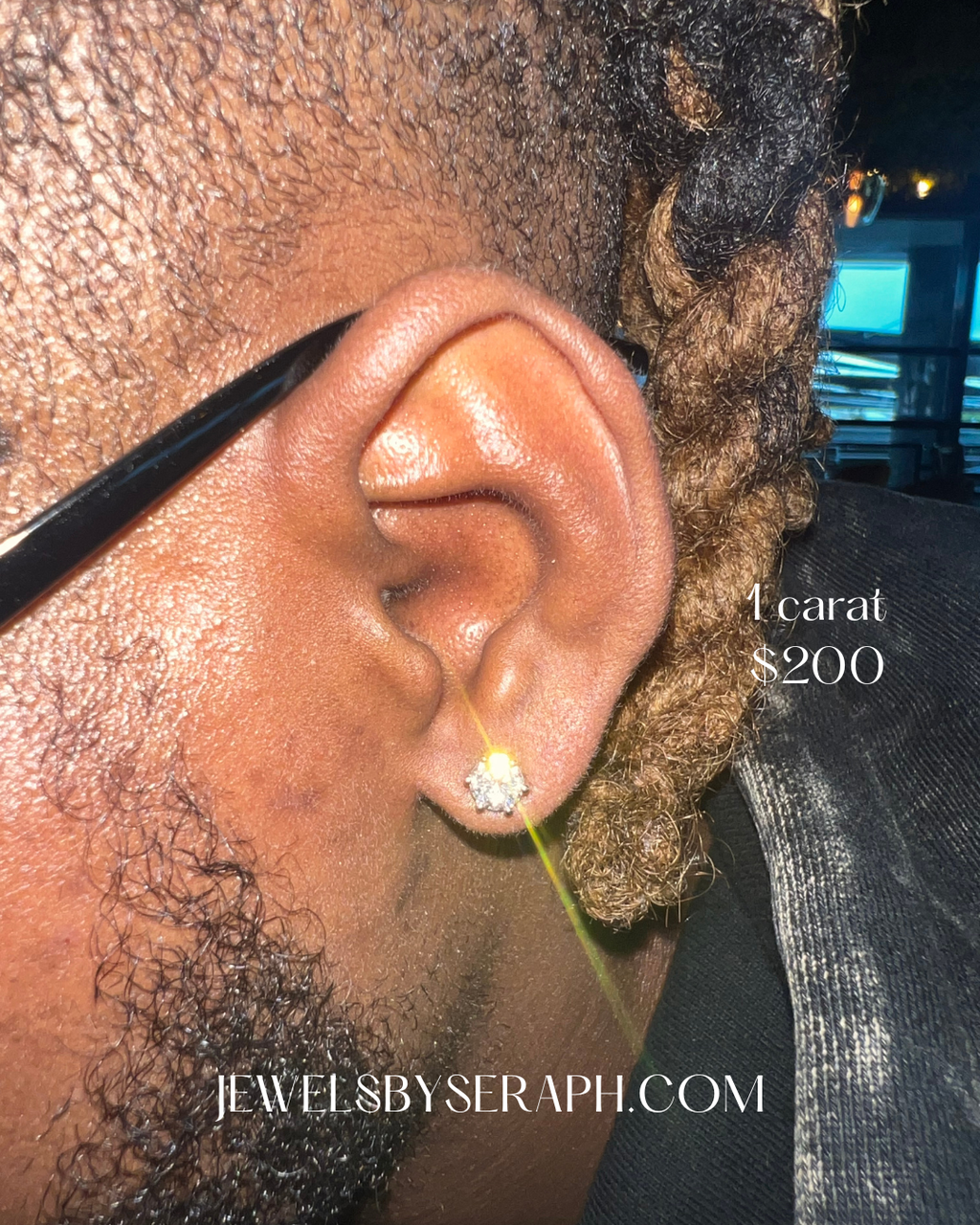 Moissanite & Silver Earrings 5mm