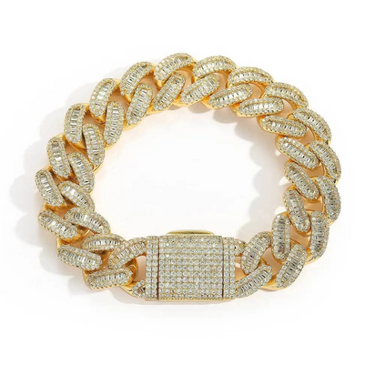 Cuban Link Bracelet (Baguette Style) - JewelsBySeraph