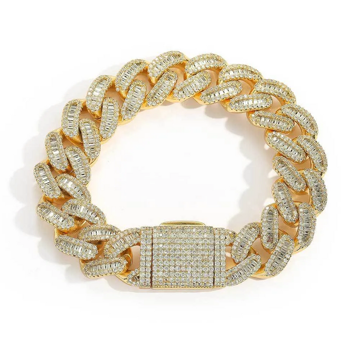 Cuban Link Bracelet (Baguette Style) - JewelsBySeraph