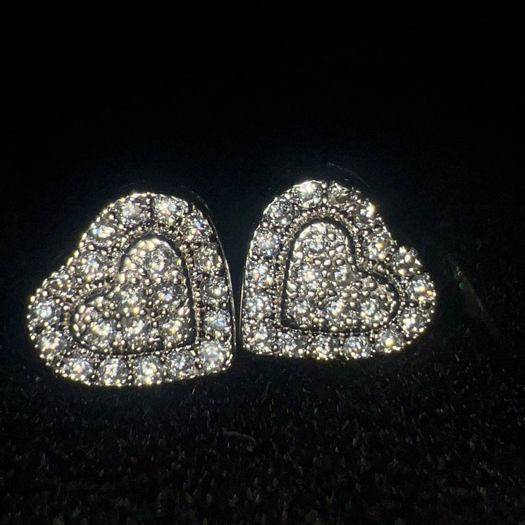 Cluster Heart Earrings