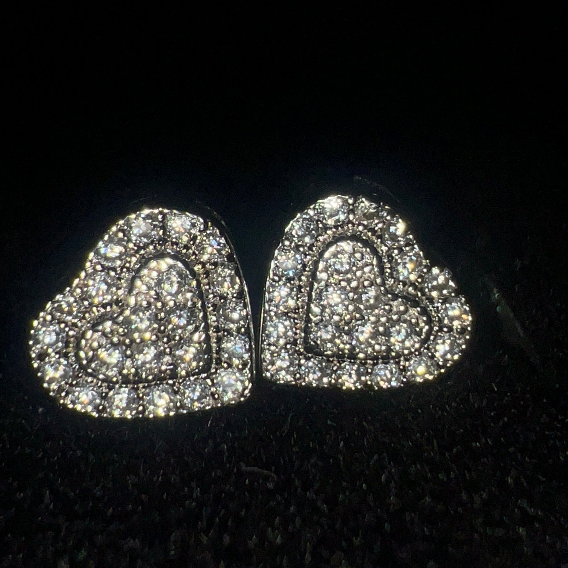 Cluster Heart Earrings