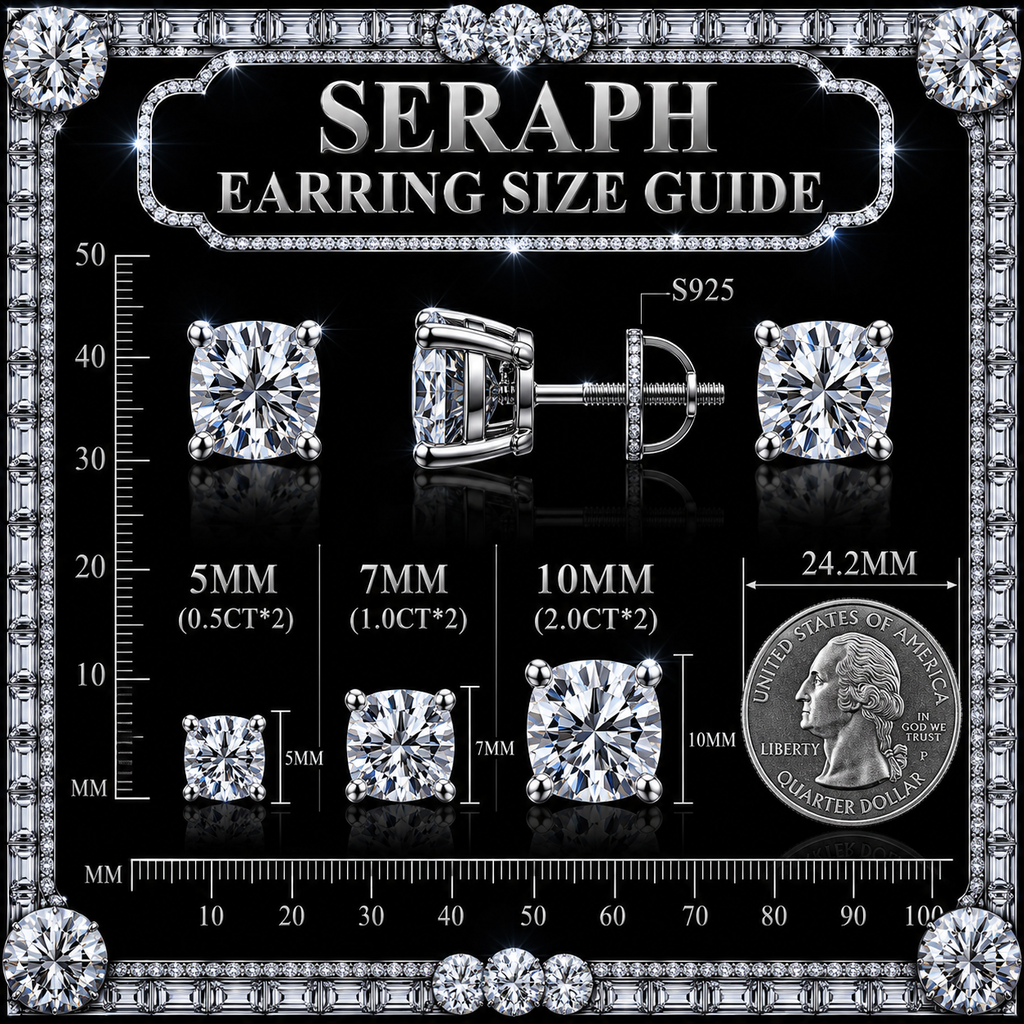 Round Stud Earrings Moissanite S925