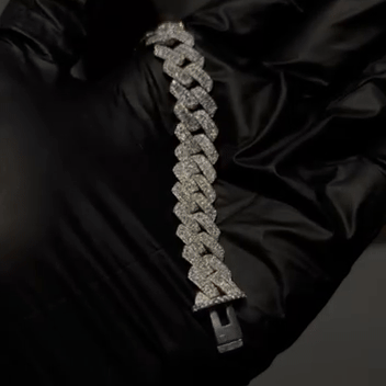 Moissanite + 925 Cuban Link Bracelet (Prong Style)