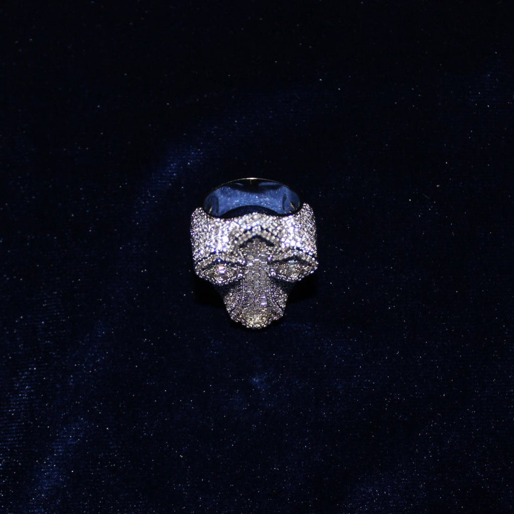 Baguette + Round Cross Ring Moissanite S925