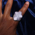 Baguette + Round Cross Ring Moissanite S925