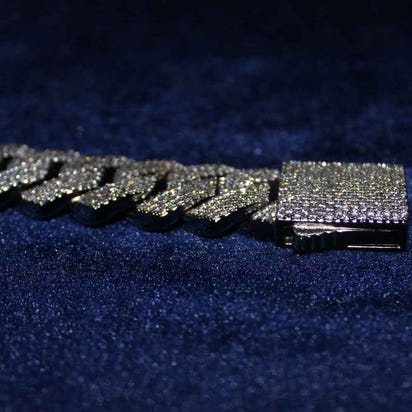Moissanite + 925 Cuban Link Bracelet (Prong Style)