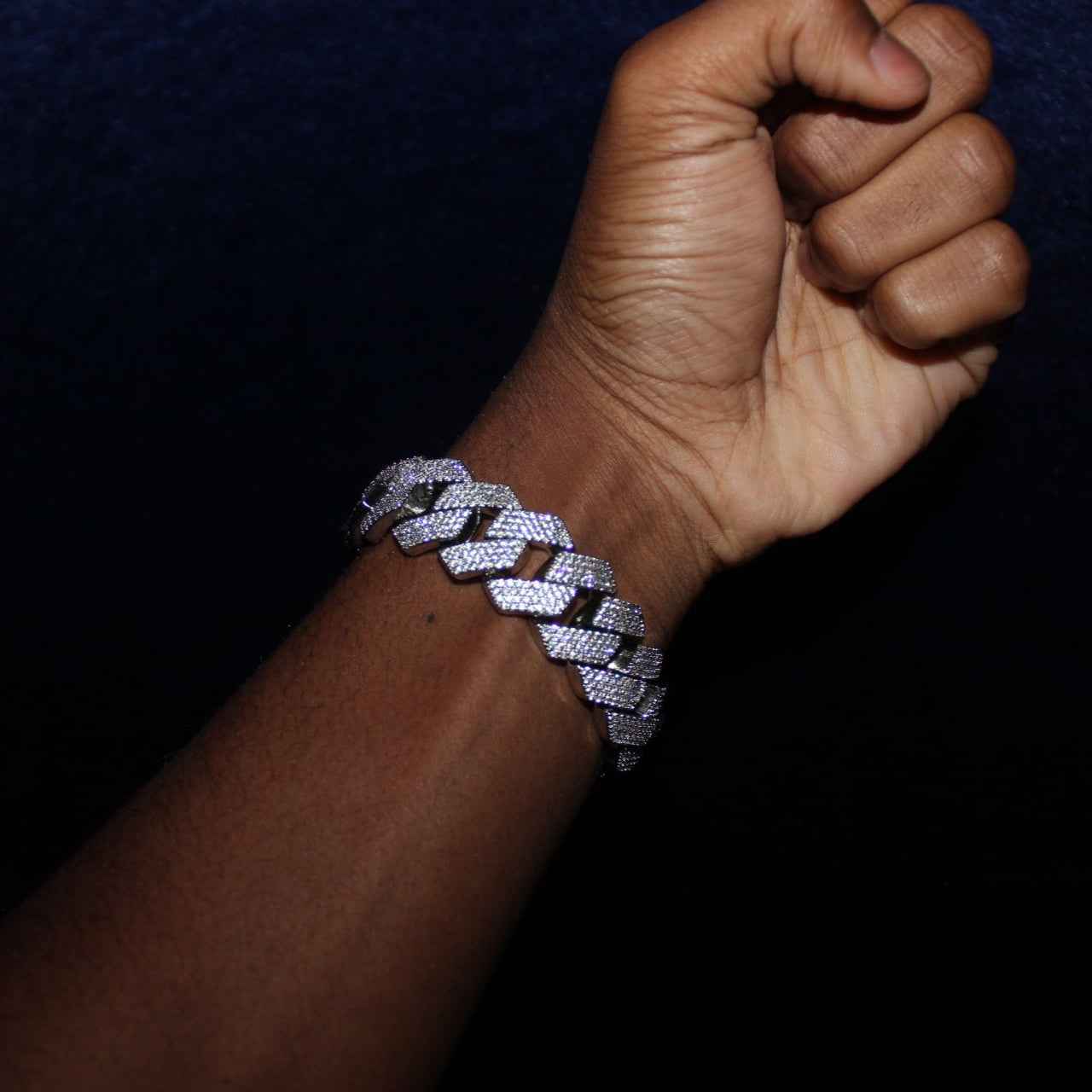 Moissanite + 925 Cuban Link Bracelet (Prong Style)