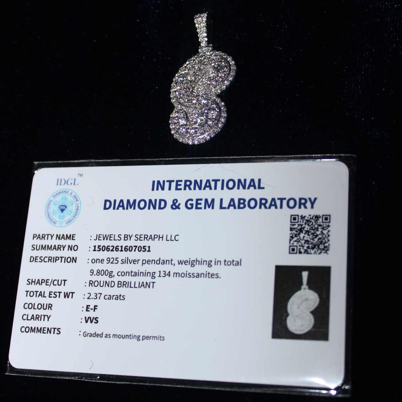 Custom Round Cut Pendant Moissanite S925