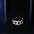 11mm 2 Row CUban Link Ring Moissanite S925