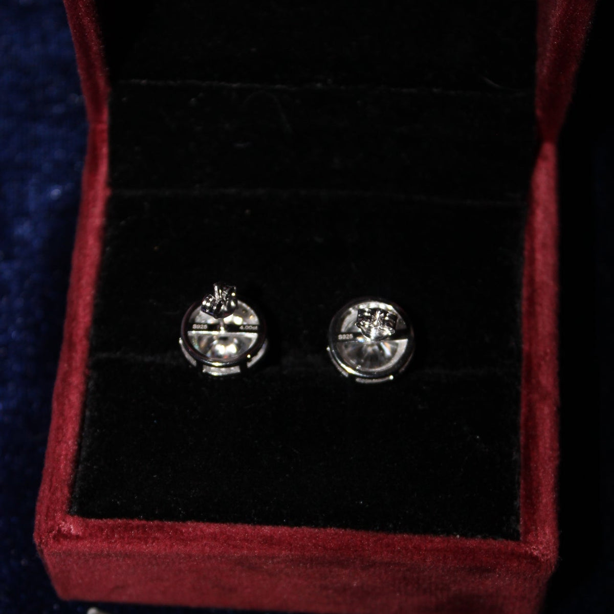 Round Halo Earrings Moissanite S925