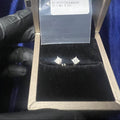 Princess Cut Square Stud Earrings Moissanite S925