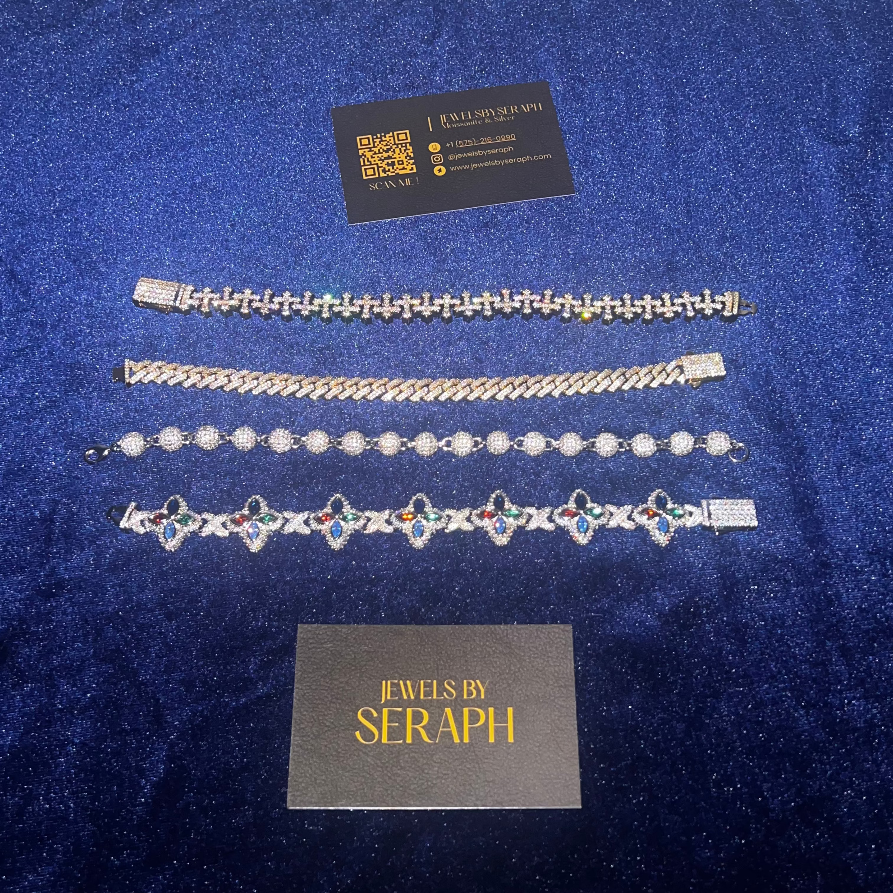 8-14mm 2 Row Cuban Link Bracelet Moissanite S925