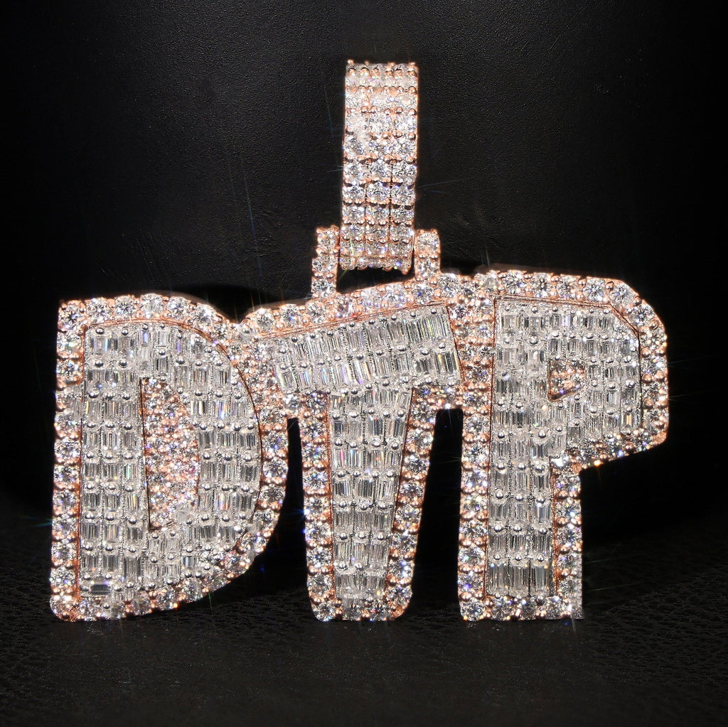 Custom Baguette Cut Pendant Moissanite S925