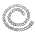 15mm Baguette Cuban Link Chain Moissanite S925