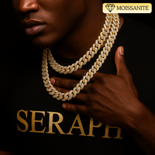 Moissanite + 925 Cuban Link Chain (Prong Style)