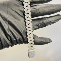 Moissanite + 925 Cuban Link Chain (Prong Style)